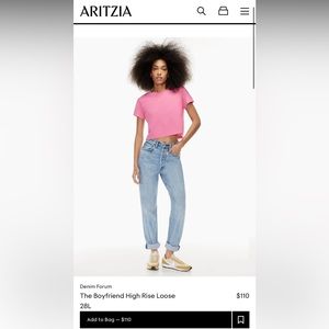 Denim Forum “The BF High Rise Loose 28L” size 26 jeans